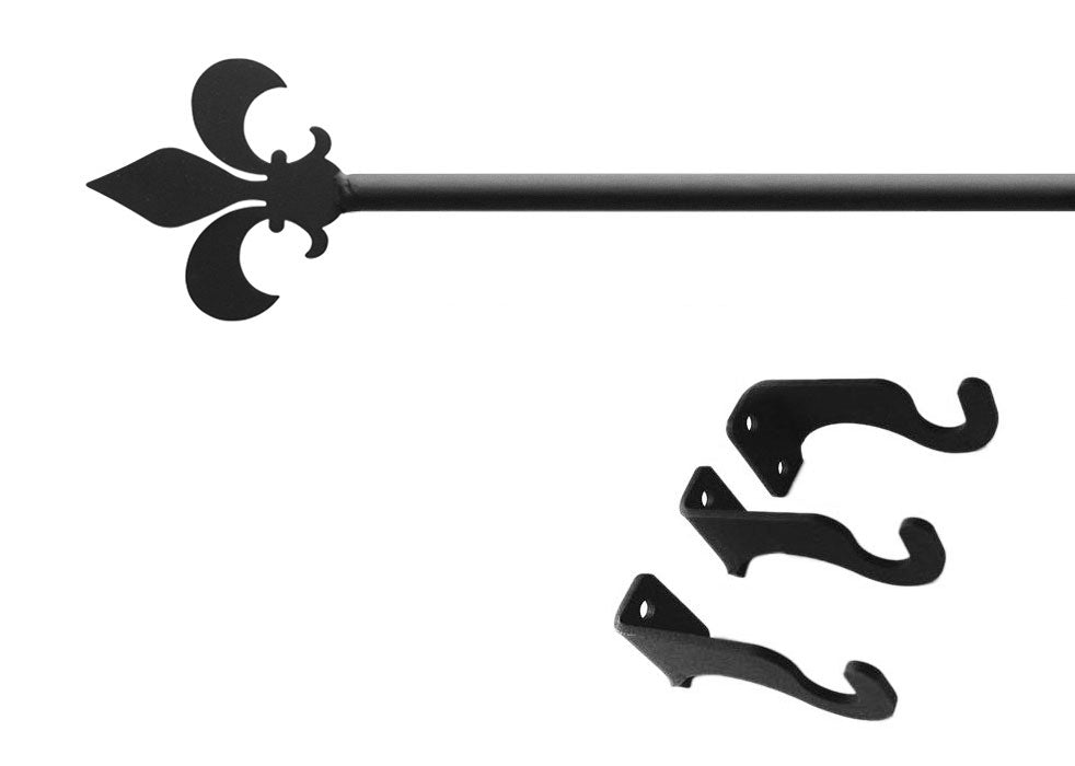 Fleur de lis Curtain Rod Med (Hardware is INCLUDED)