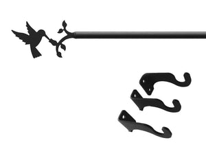 Hummingbird Curtain Rod Med (Hardware is INCLUDED)