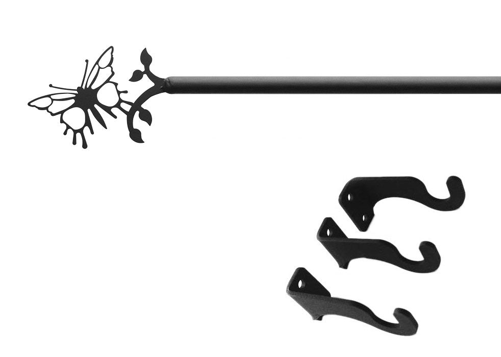 Butterfly Curtain Rod Med (Hardware is INCLUDED)
