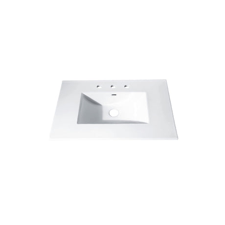 31 in. Vitreous China Top with Integrated Bowl (8" Holes)