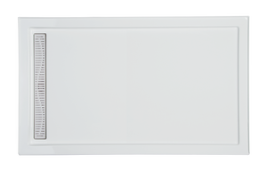 Americh C6034EL-BI 60" x 34" End Drain Left DS Base w/Channel Drain - Biscuit