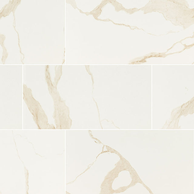 Eden calacatta 24 in x 48 in polished NEDECAL2448P porcelain floor and wall tile product shot wall view #Size_24"x48"