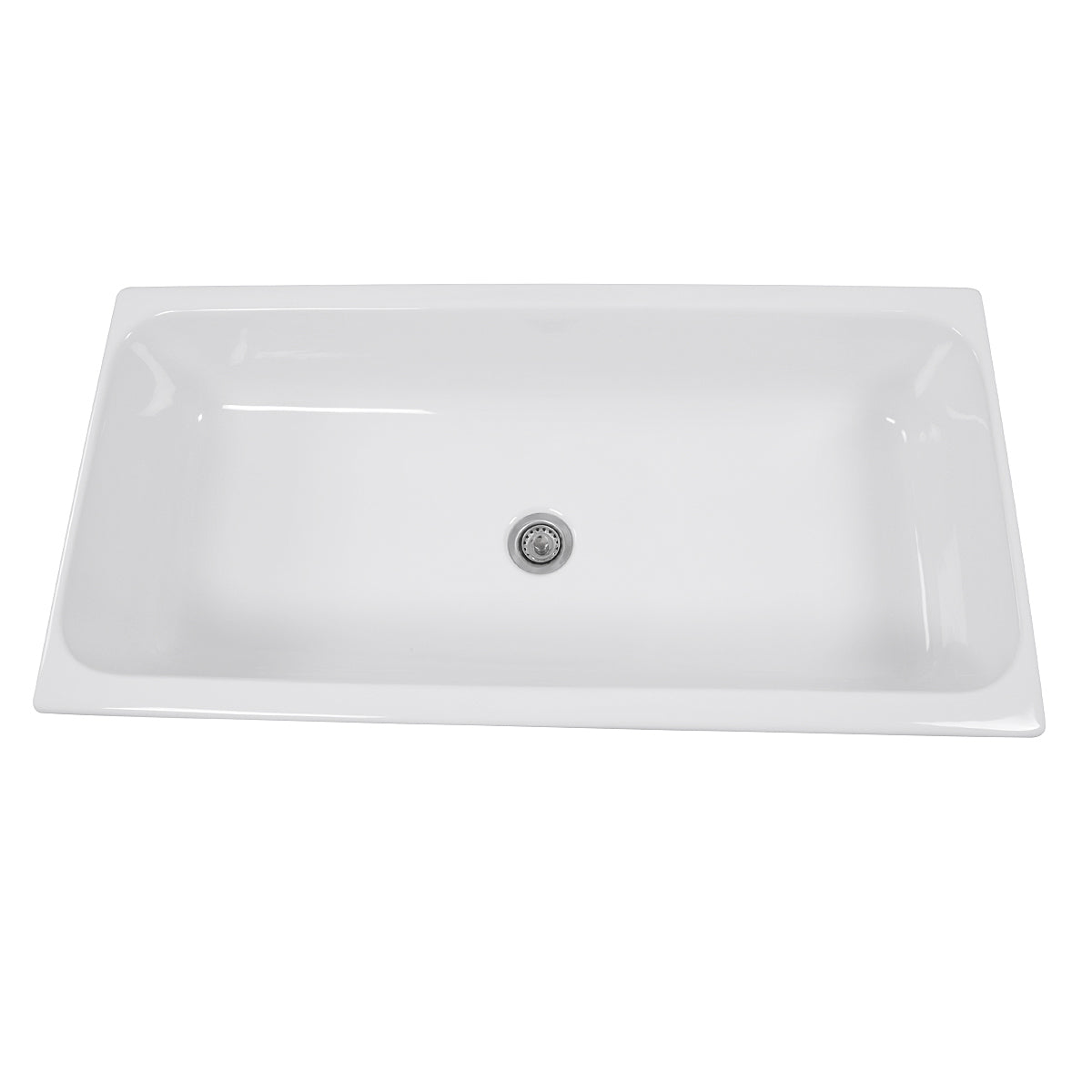 Nantucket Sinks 35.5 Inch Rectangular Italian Fireclay Vessel Sink