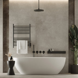 Amba Products Cape Model Cape2332 Straight 12-Bar Hardwired & Plug-in Combo Towel Warmer - 4.625 x 23.875 x 31.5 in. - Matte Black Finish