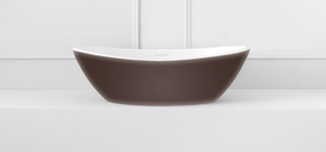 Victoria + Albert VB-AML55M-SM-NO Amalfi 22" x 13" Oval Vessel Lavatory Sink Chocolate Brown, gloss Paint
