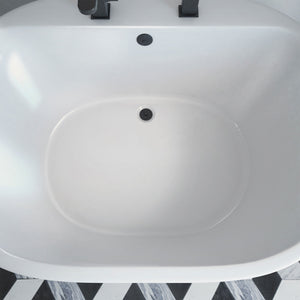 DreamLine Caribbean 60 in. L x 23 in. H White Acrylic Freestanding Bathtub