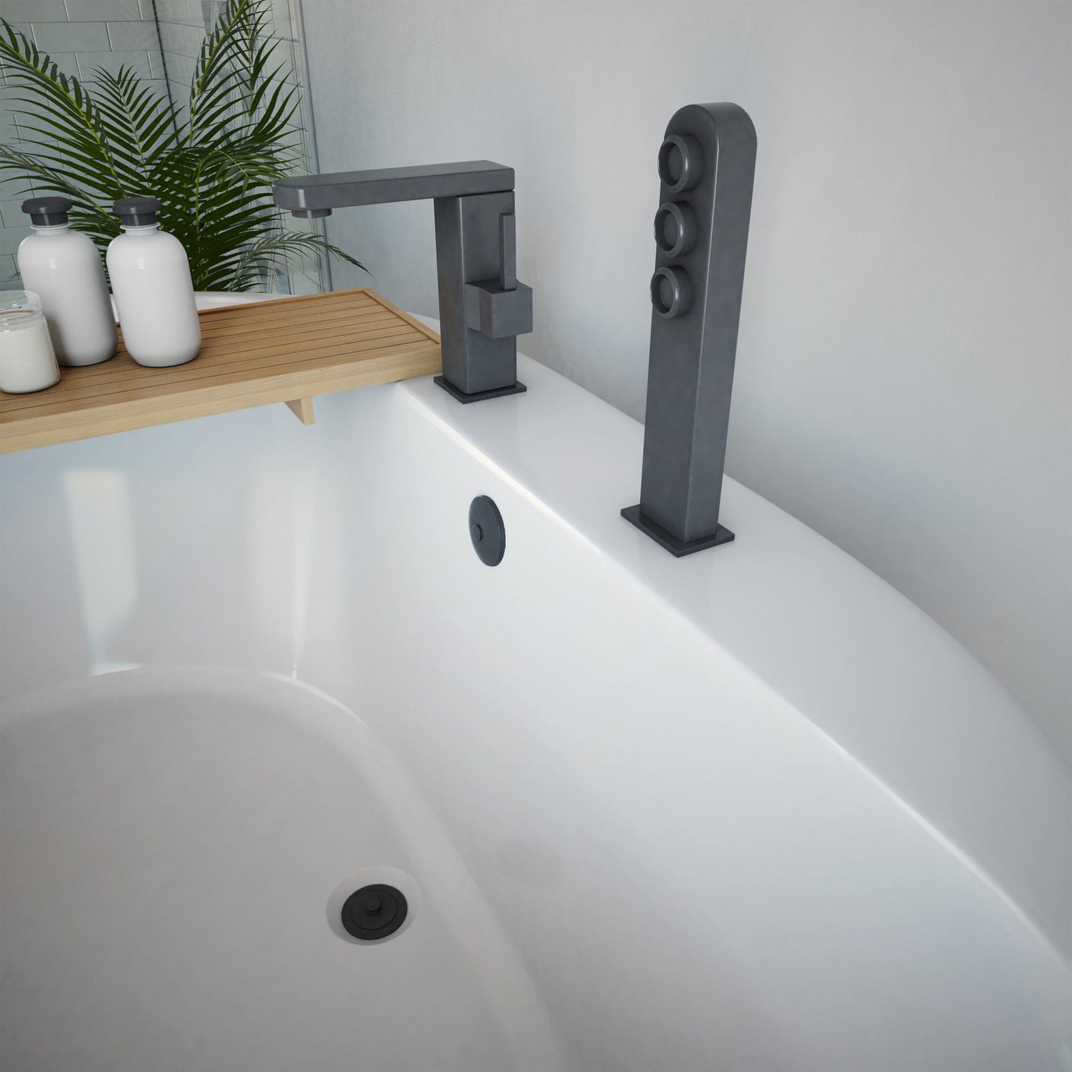 DreamLine Caribbean 60 in. L x 23 in. H White Acrylic Freestanding Bathtub