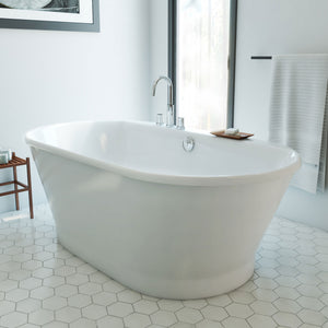 DreamLine Caribbean 66 in. L x 23 in. H White Acrylic Freestanding Bathtub