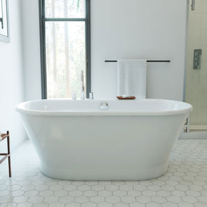 DreamLine Caribbean 66 in. L x 23 in. H White Acrylic Freestanding Bathtub
