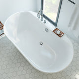 DreamLine Caribbean 66 in. L x 23 in. H White Acrylic Freestanding Bathtub