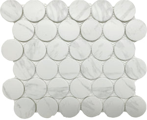 Roca Tile Usa Inc United States Ceramic Tile Cc Mosaics Plus+ Ii Matte Carrara 2 Inch Dot Porcelain Mosaics. Ufcc166-12Mt 1 Sheet = .87 Sq. Ft.