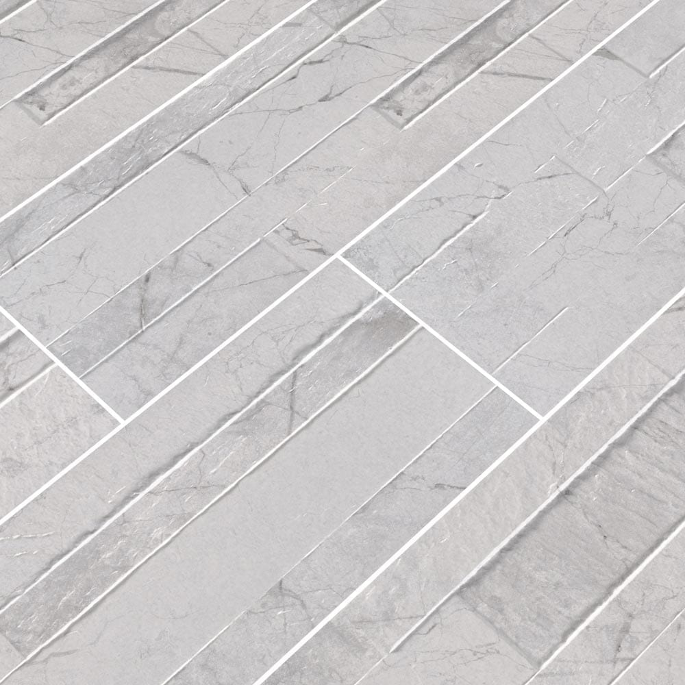 Carrara White Ledger Panel 6" x 24" Glazed Porcelain Wall Tile- MSI Collection DEKORA CARRARA WHITE POLISHED LEDGERS 6X24 (Case)