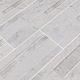 Carrara White Ledger Panel 6" x 24" Glazed Porcelain Wall Tile- MSI Collection DEKORA CARRARA WHITE POLISHED LEDGERS 6X24 (Case)