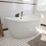 DreamLine Caspian 66 in. L x 27 in. H White Acrylic Freestanding Bathtub