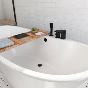 DreamLine Caspian 66 in. L x 27 in. H White Acrylic Freestanding Bathtub