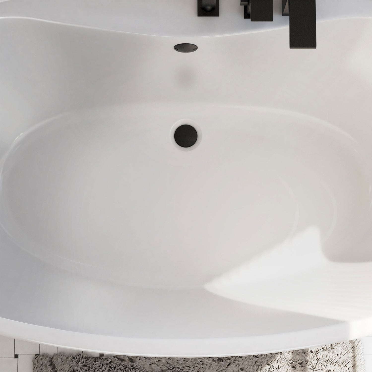 DreamLine Caspian 66 in. L x 27 in. H White Acrylic Freestanding Bathtub