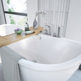 DreamLine Caspian 60 in. L x 27 in. H White Acrylic Freestanding Bathtub