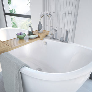 DreamLine Caspian 60 in. L x 27 in. H White Acrylic Freestanding Bathtub
