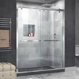 DreamLine Cavalier 56-60 in. W x 77 3/8 in. H Semi-Frameless Bypass Sliding Shower Door in Polished Stainless Steel