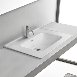 Small Drop In Bathroom Sink, Rectangular, Modern