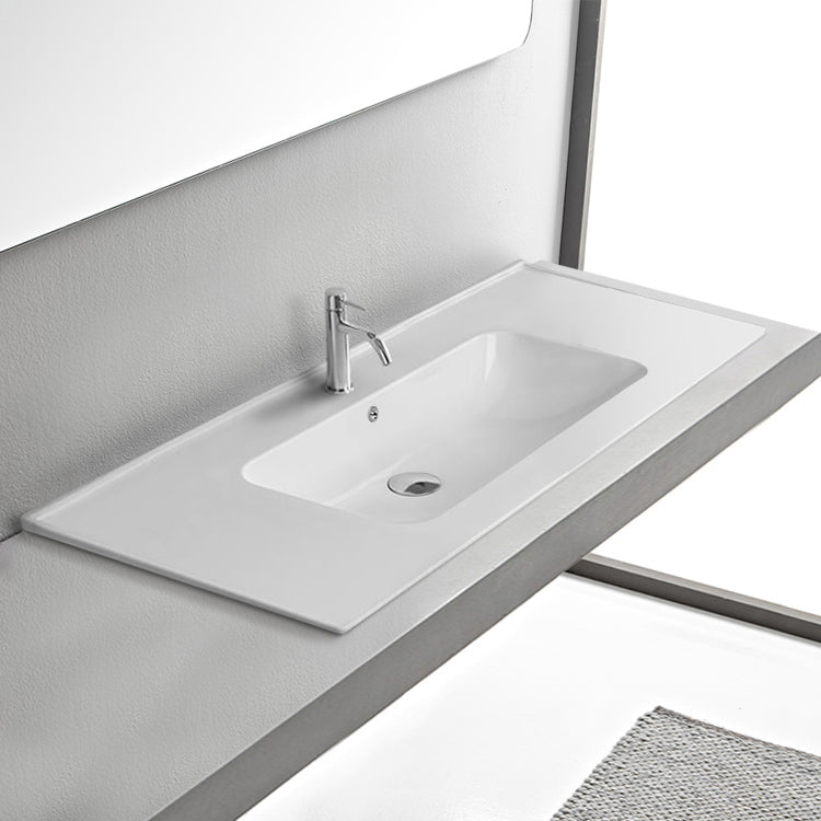 Drop In Bathroom Sink, Modern, With Counter Space