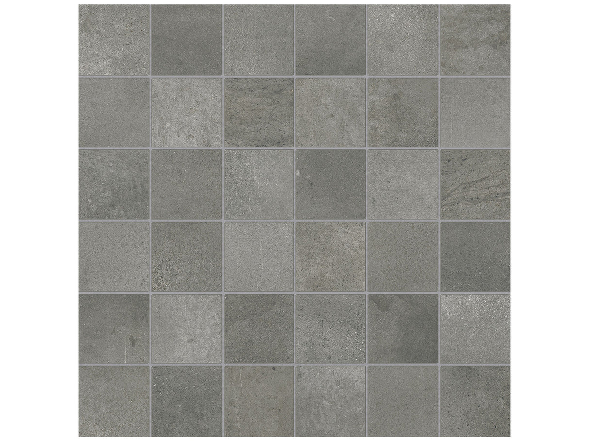 Anatolia Tile 2X2 Ceraforge Titanium Matte 36 Piece Porcelain Mosaic. 1 Sheet = .96 Sq. Ft. 4501-0063-1  - premium natural stone mosaic tile from Anatolia Tile, available at PoshHaus showroom in Keene, NH