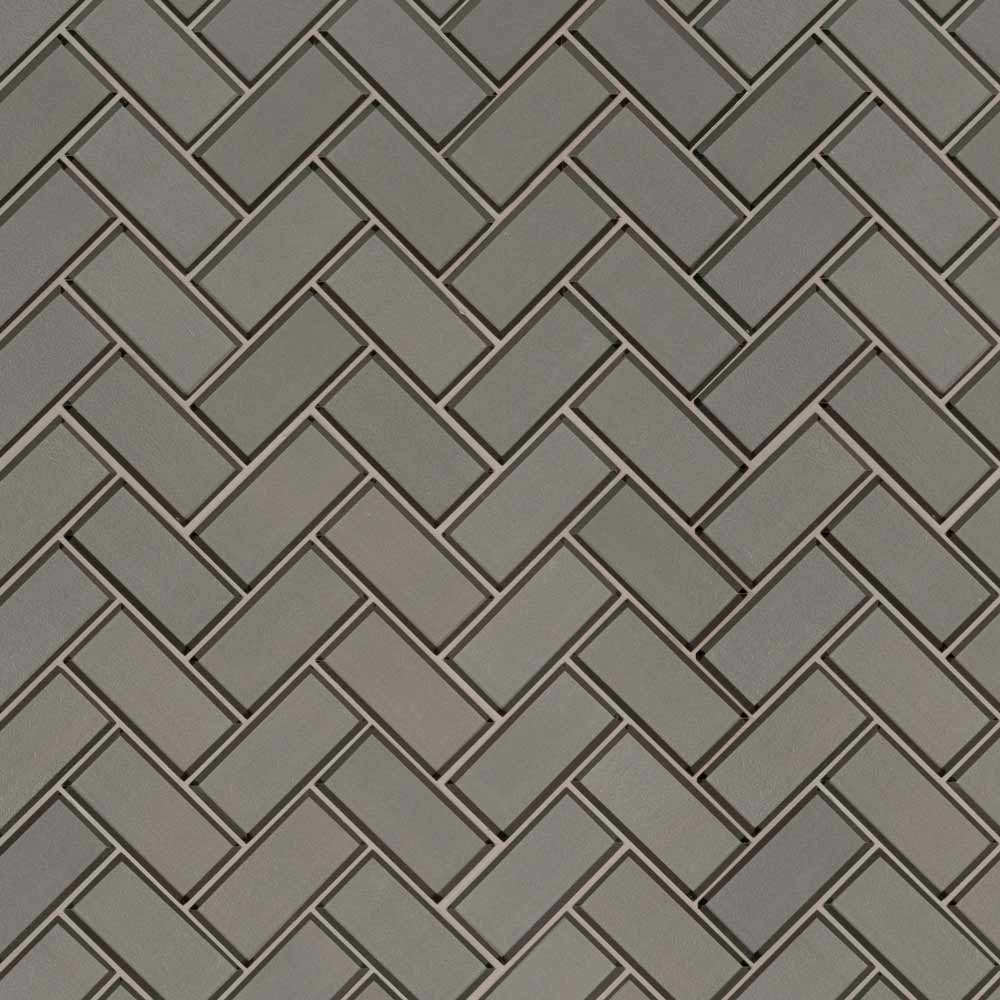 Champagne bevel herringbone 11.08X13.86 glass mesh mounted mosaic tile SMOT-GLS-CHBEHB8MM product shot multiple tiles angle view