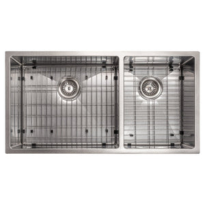 ZLINE 36 in. Chamonix Undermount Double Bowl Kitchen Sink with Bottom Grid (SR60D-36)