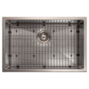 ZLINE Meribel 27 in. Undermount Single Bowl Scratch Resistant Stainless Steel Kitchen Sink with Bottom Grid (SRS-27S)