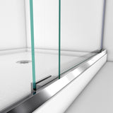 DreamLine Charisma 36 in. D x 60 in. W x 78 3/4 in. H Frameless Bypass Shower Door in Brushed Nickel with Right Drain White Base