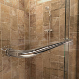 DreamLine Charisma 32 in. D x 60 in. W x 78 3/4 in. H Frameless Bypass Shower Door in Chrome with Center Drain Biscuit Base