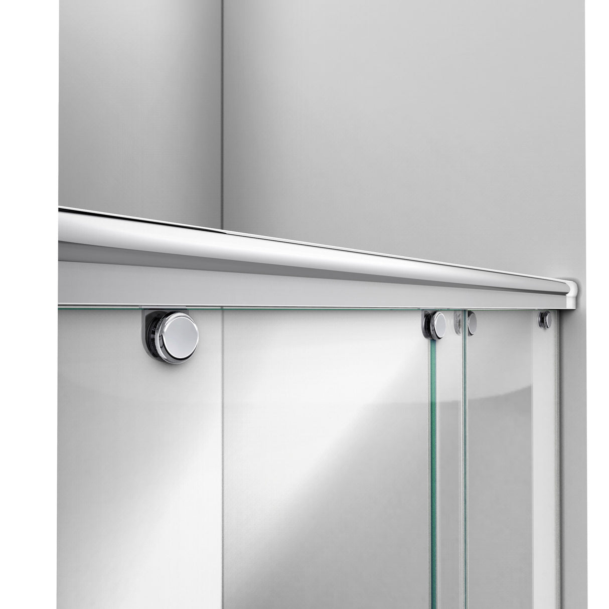 DreamLine Charisma 32 in. D x 60 in. W x 78 3/4 in. H Frameless Bypass Shower Door in Chrome with Center Drain Biscuit Base