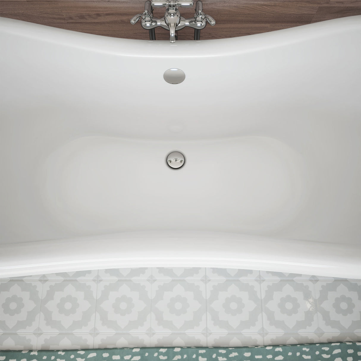 DreamLine Chesapeake 69 in. L x 31 in. H Acrylic Freestanding Bathtub with Chrome Finish
