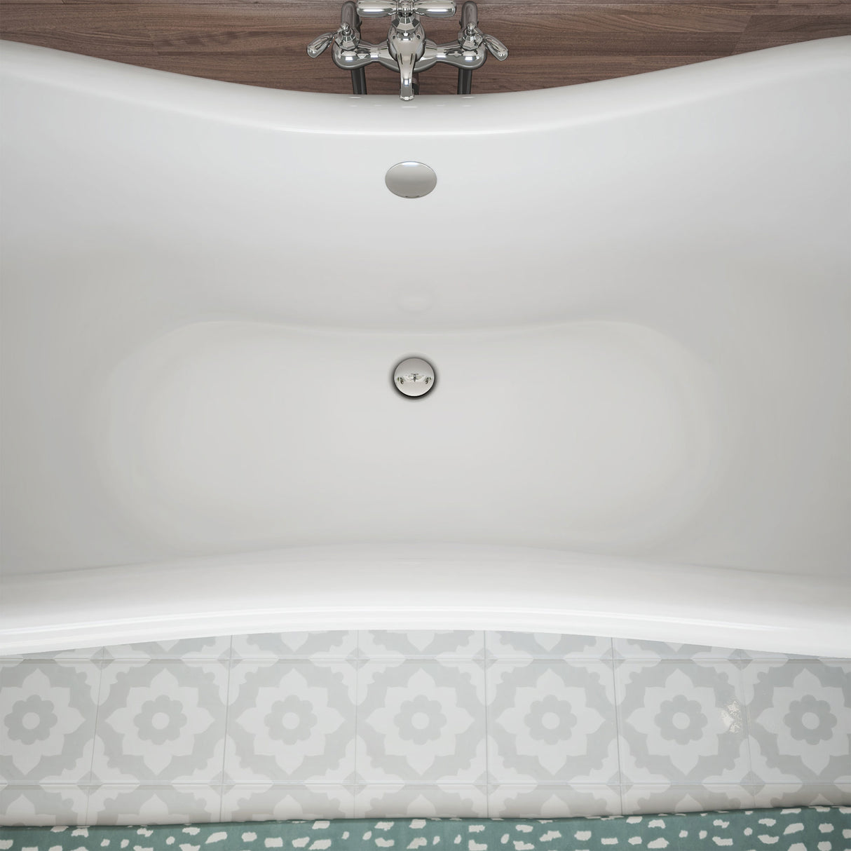 DreamLine Chesapeake 69 in. L x 31 in. H Acrylic Freestanding Bathtub with White Finish