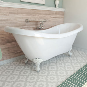 DreamLine Chesapeake 69 in. L x 31 in. H Acrylic Freestanding Bathtub with White Finish