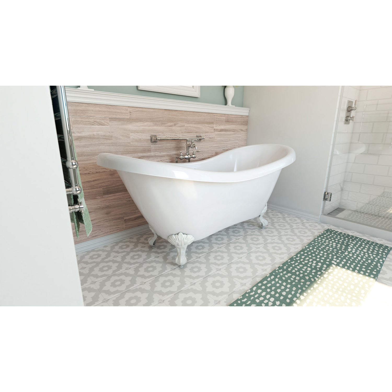 DreamLine Chesapeake 69 in. L x 31 in. H Acrylic Freestanding Bathtub with White Finish