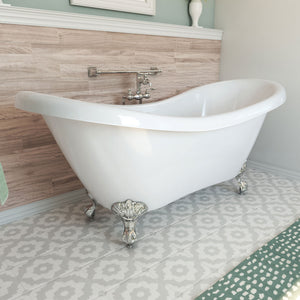 DreamLine Chesapeake 69 in. L x 31 in. H Acrylic Freestanding Bathtub with Chrome Finish