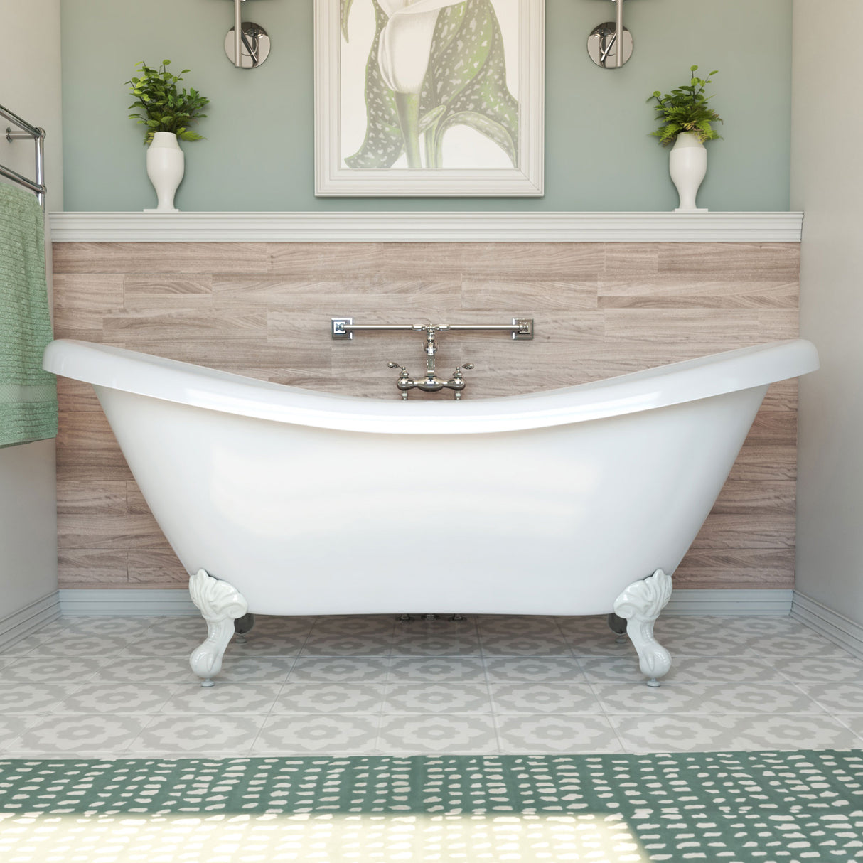 DreamLine Chesapeake 69 in. L x 31 in. H Acrylic Freestanding Bathtub with White Finish