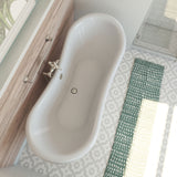 DreamLine Chesapeake 69 in. L x 31 in. H Acrylic Freestanding Bathtub with Brushed Nickel Finish