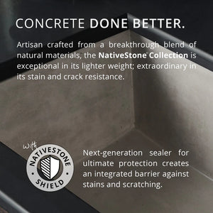 Native Trails NSB1515-A Ventana Native Stone Under Mount Bar/Prep Sink, Ash
