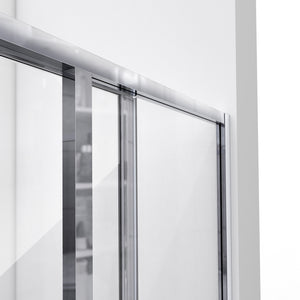DreamLine Cornerview 36 in. D x 36 in. W x 78 3/4 in. H Sliding Shower Enclosure, Base, and White Wall Kit in Chrome