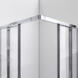DreamLine Cornerview 36 in. D x 36 in. W x 74 3/4 in. H Framed Sliding Shower Enclosure in Chrome with White Acrylic Base Kit