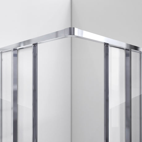 DreamLine Cornerview 36 in. D x 36 in. W x 78 3/4 in. H Sliding Shower Enclosure, Base, and White Wall Kit in Chrome