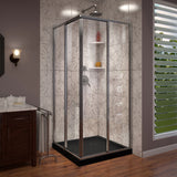 DreamLine Cornerview 36 in. D x 36 in. W x 74 3/4 in. H Framed Sliding Shower Enclosure in Brushed Nickel with Black Acrylic Base