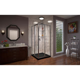 DreamLine Cornerview 42 in. D x 42 in. W x 74 3/4 in. H Framed Sliding Shower Enclosure in Brushed Nickel with Black Acrylic Base