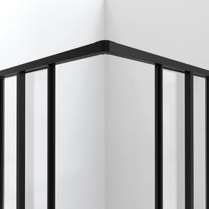 DreamLine Cornerview 36 in. D x 36 in. W Framed Sliding Shower Enclosure, Shower Base and Acrylic Wall Kit in Satin Black