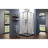 DreamLine Cornerview 42 in. D x 42 in. W x 74 3/4 in. H Framed Sliding Shower Enclosure in Chrome with Black Acrylic Base Kit
