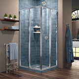 DreamLine Cornerview 40 1/2 in. D x 40 1/2 in. W x 72 in. H Framed Sliding Shower Enclosure in Chrome