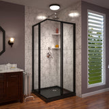 DreamLine Cornerview 42 in. D x 42 in. W x 74 3/4 in. H Framed Sliding Shower Enclosure and Shower Base Kit in Satin Black
