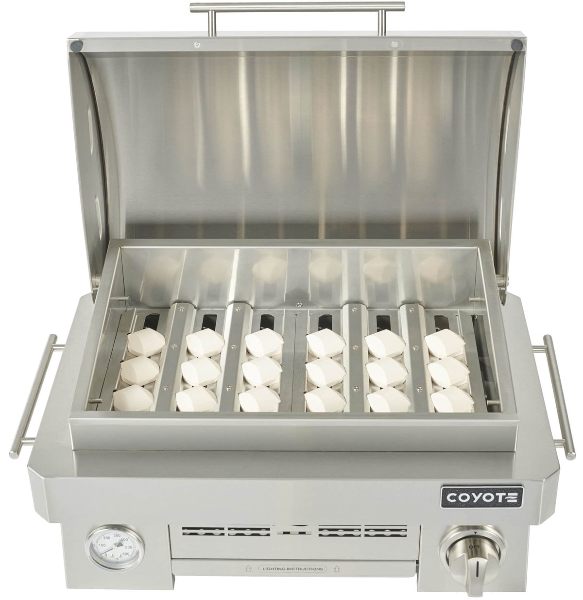 Coyote C1PORTLP 25" Portable Gas Grill, 1 Burner, Ceramic, Liquid Propane, Stainless Steel - image 8